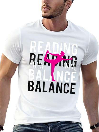 Camiseta Yoga Lectura Vino y Equilibrio