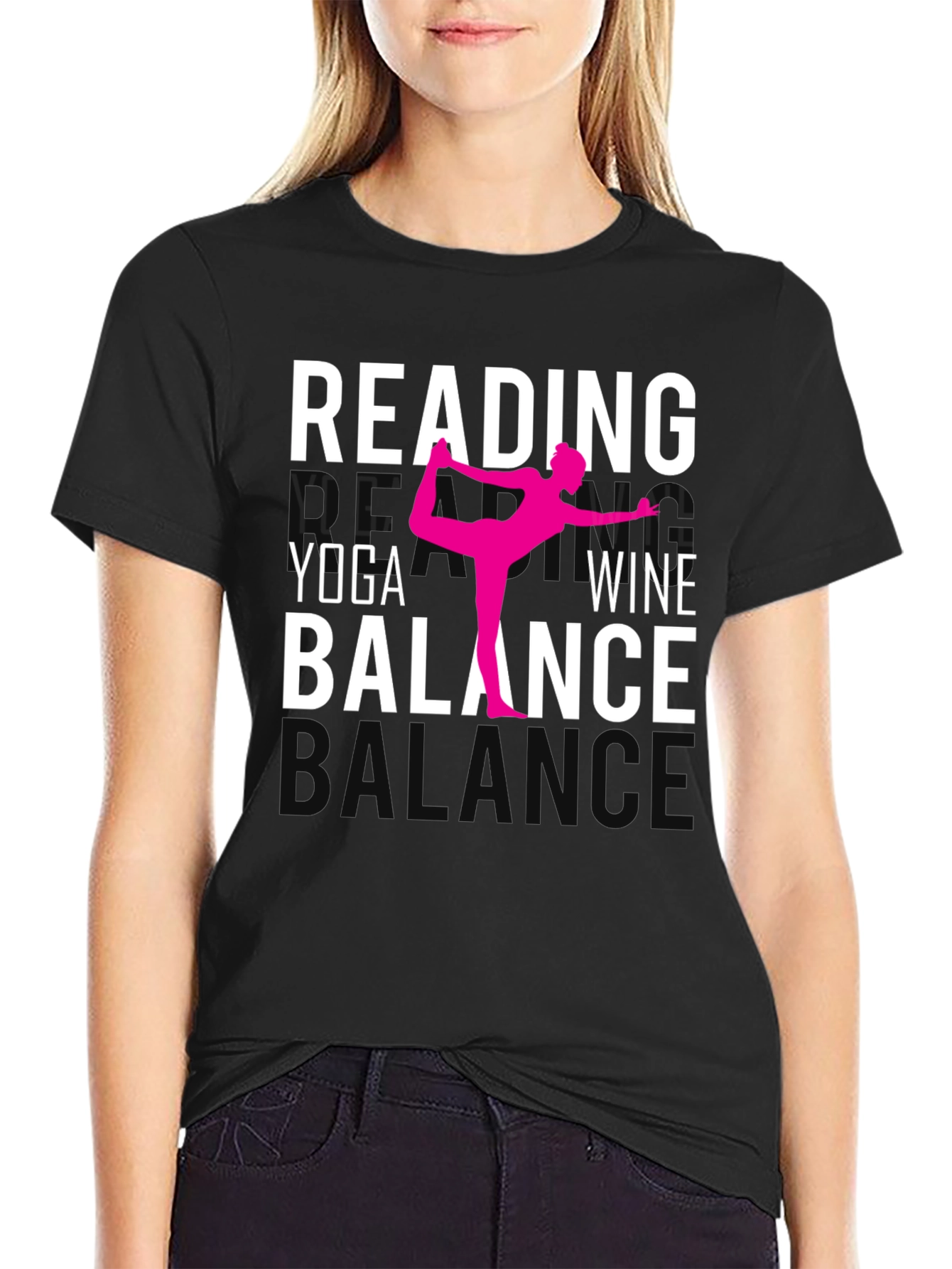 Camiseta Yoga Lectura Vino y Equilibrio