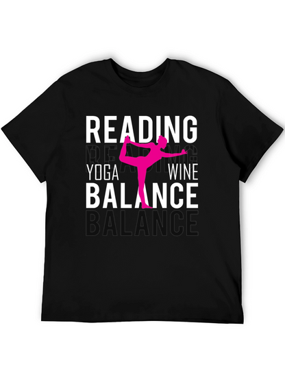 Camiseta Yoga Lectura Vino y Equilibrio