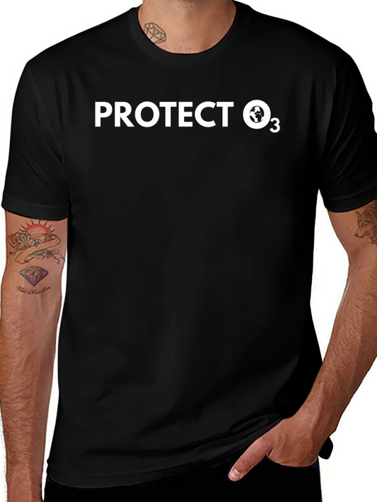 Camiseta Negra Protege O3 - Conciencia Ambiental