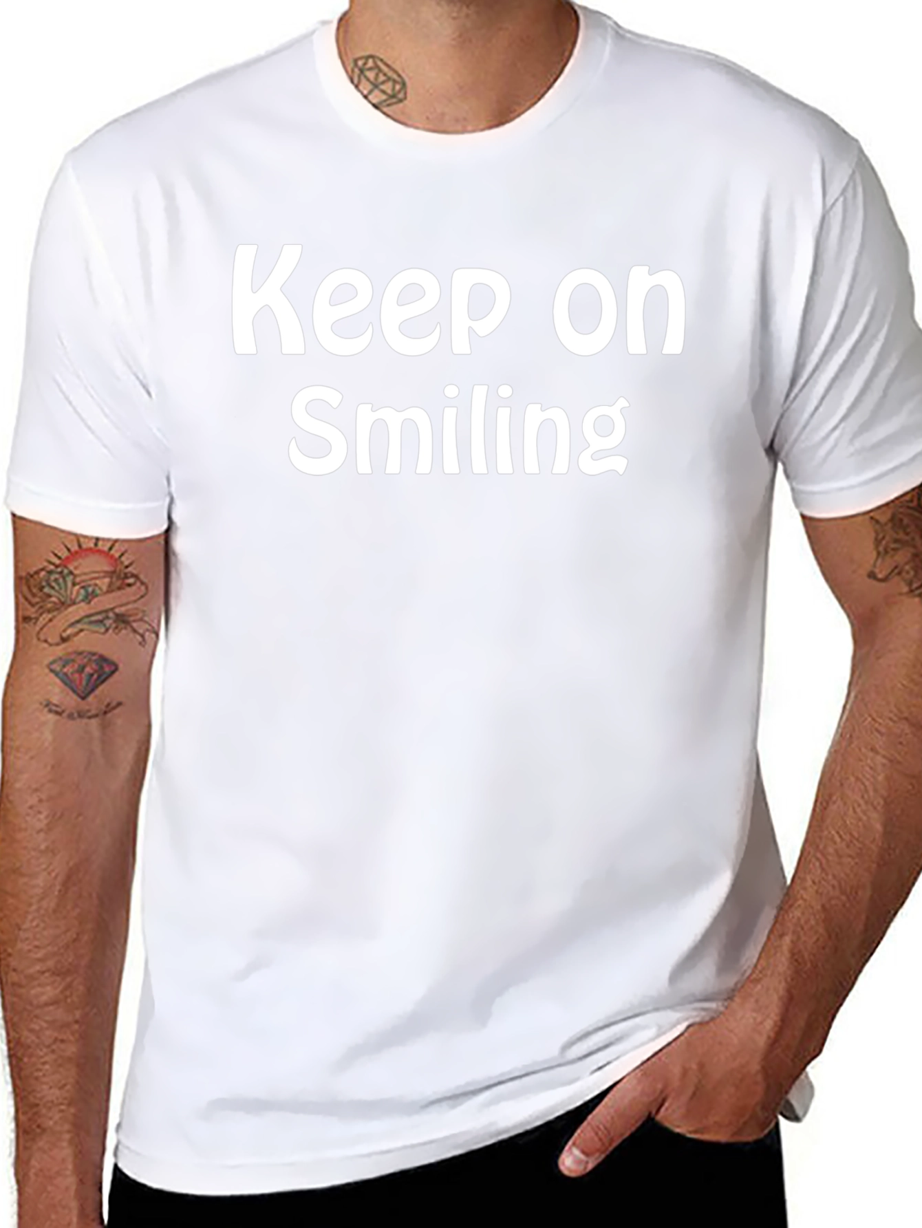 Camiseta Negra: Keep on Smiling