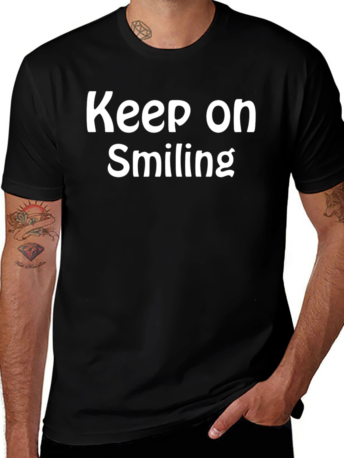 Camiseta Negra: Keep on Smiling