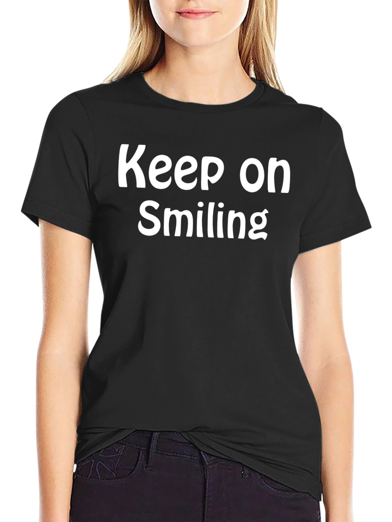 Camiseta Negra: Keep on Smiling
