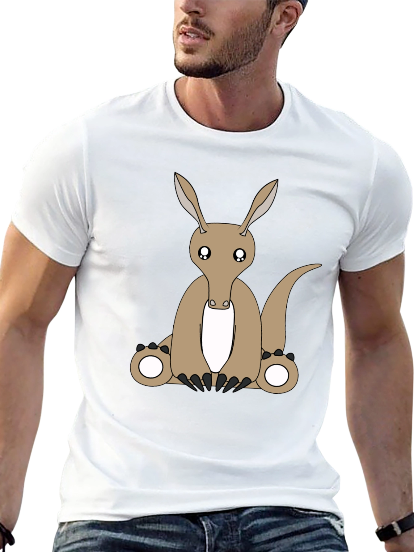 Camiseta Negra con Diseño de Oso Hormiguero