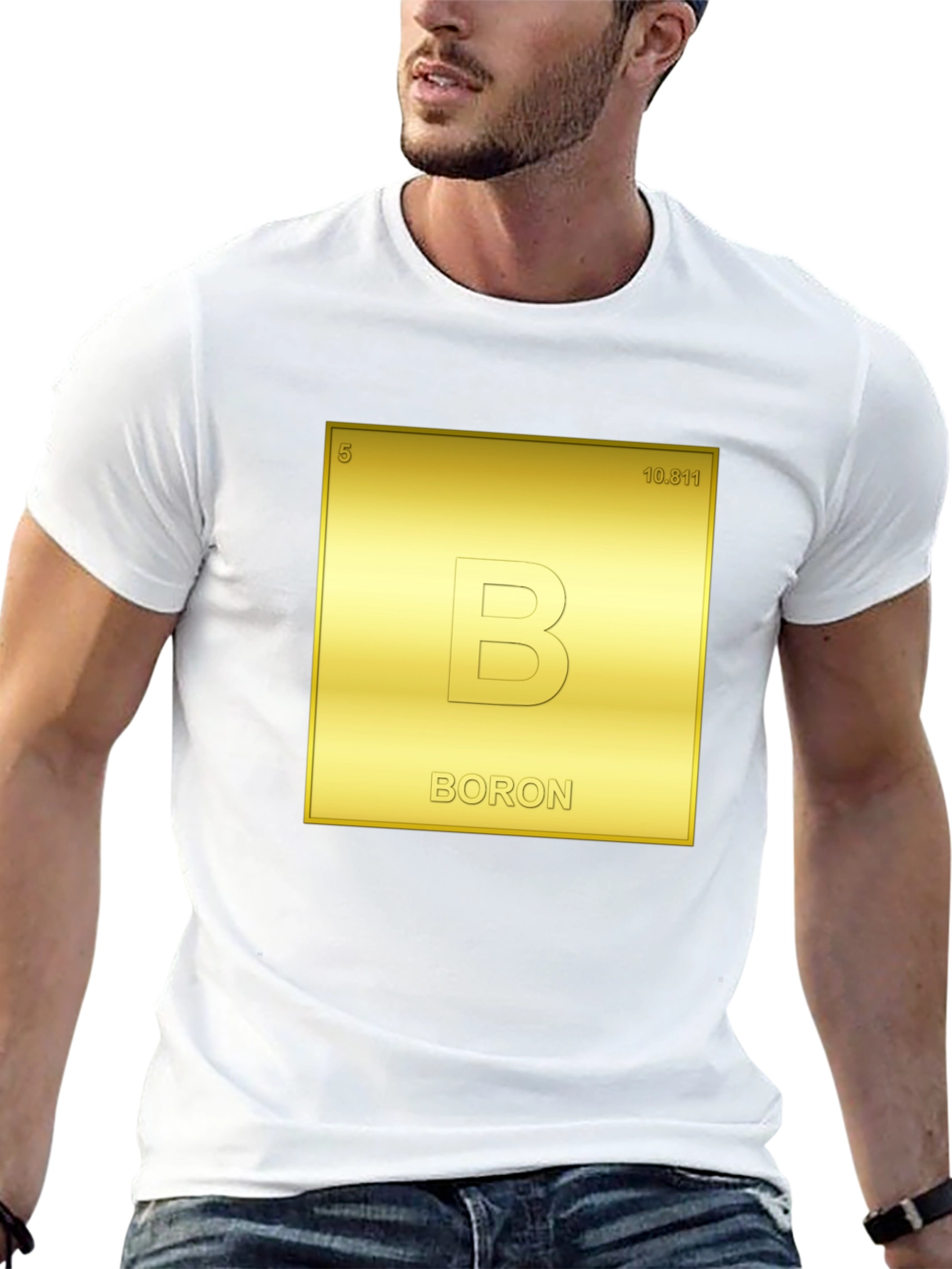 Camiseta Negra Tabla Periódica Boron