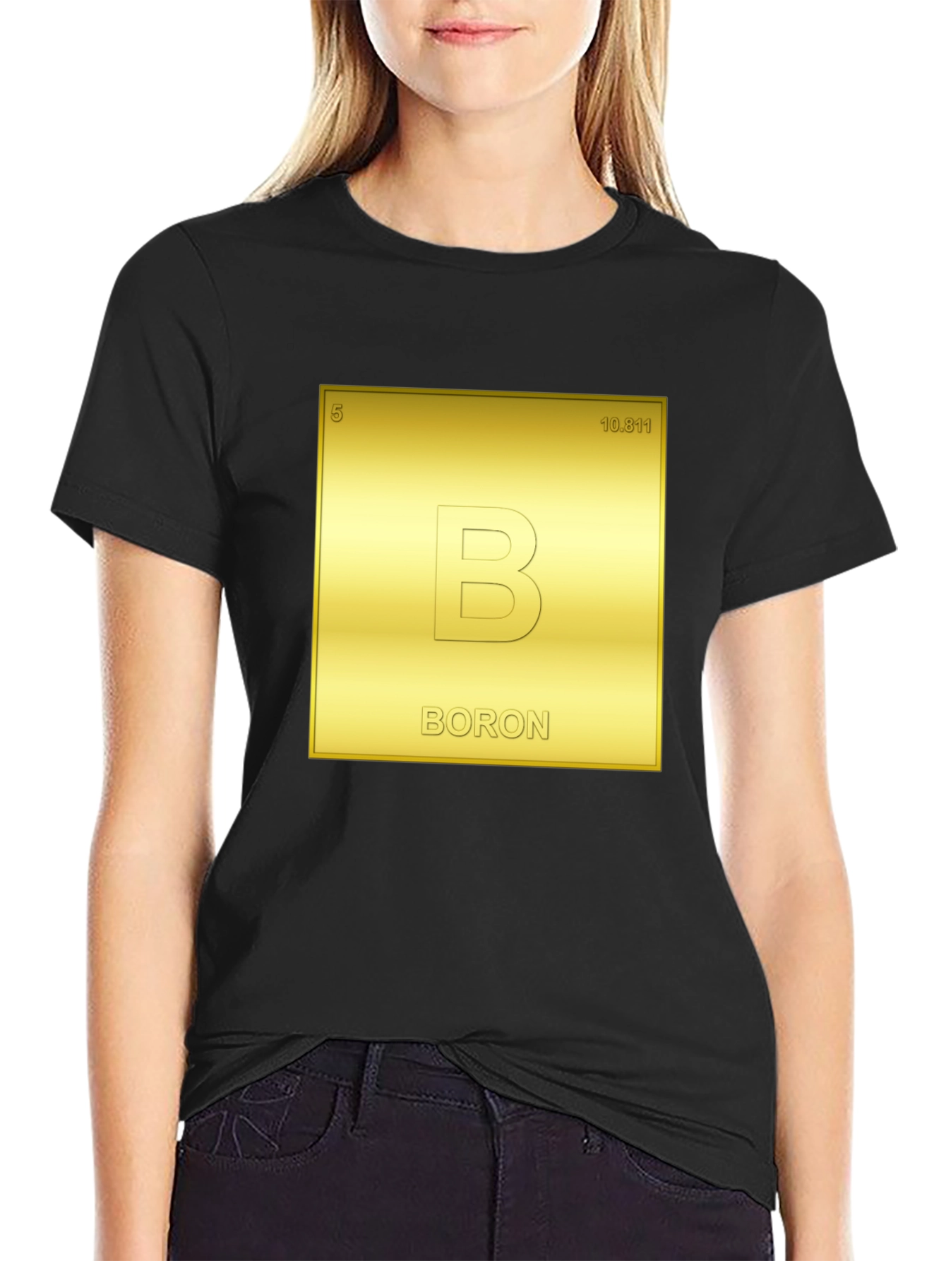 Camiseta Negra Tabla Periódica Boron