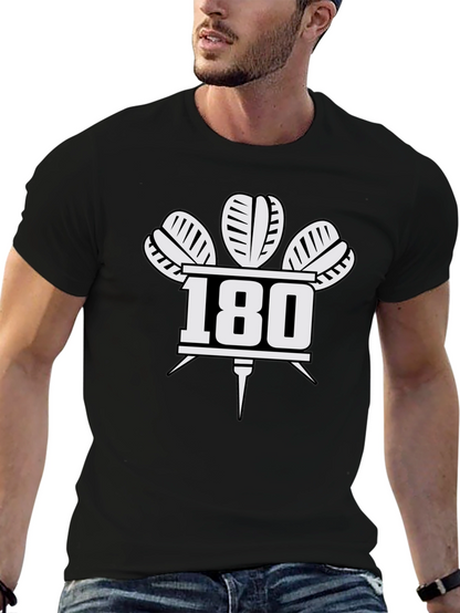 Camiseta Negra 180 Dardos para Hombre