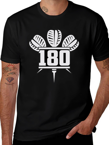 Camiseta Negra 180 Dardos para Hombre