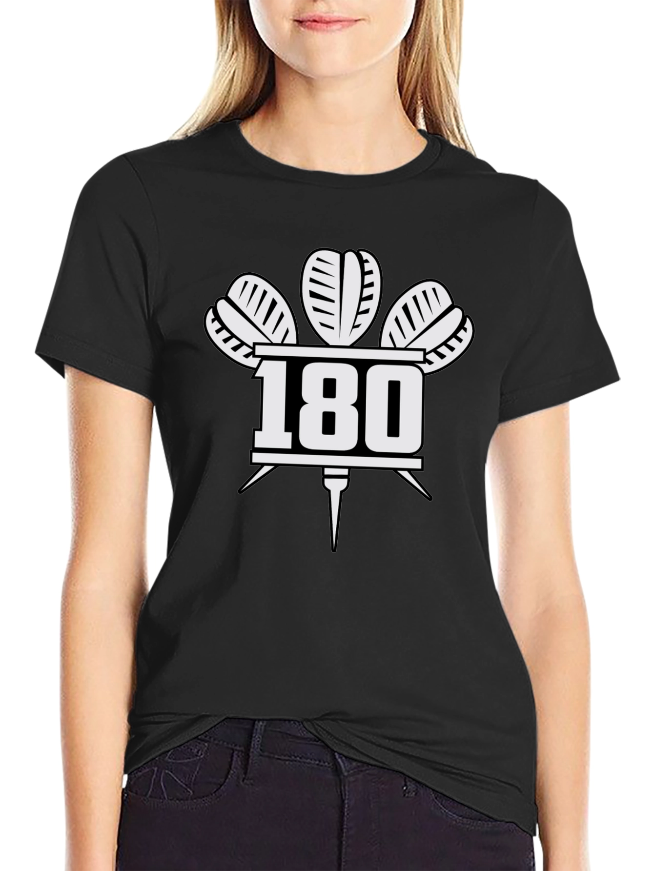 Camiseta Negra 180 Dardos para Hombre