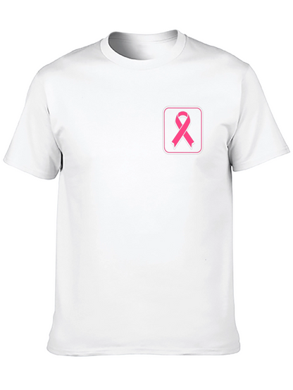 Camiseta Negra con Cinta Rosa contra el Cáncer