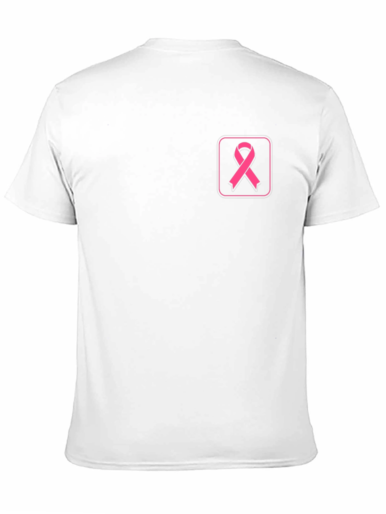 Camiseta Negra con Cinta Rosa contra el Cáncer
