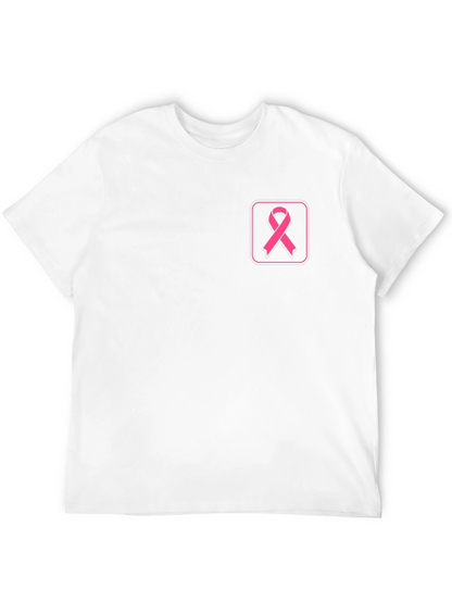 Camiseta Negra con Cinta Rosa contra el Cáncer