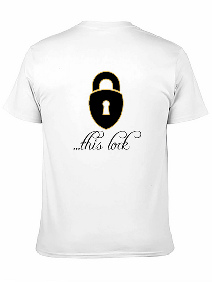 Camiseta Negra con Diseño de Candado para Hombre