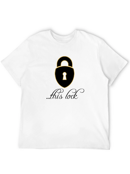 Camiseta Negra con Diseño de Candado para Hombre
