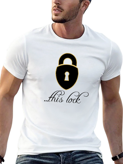 Camiseta Negra con Diseño de Candado para Hombre