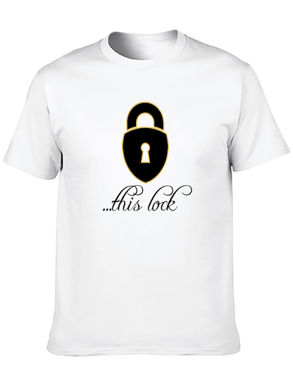 Camiseta Negra con Diseño de Candado para Hombre