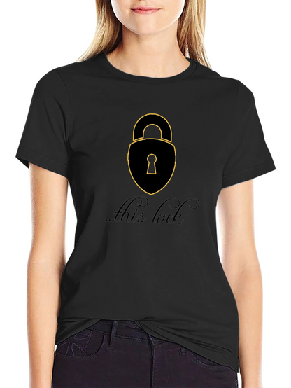 Camiseta Negra con Diseño de Candado para Hombre