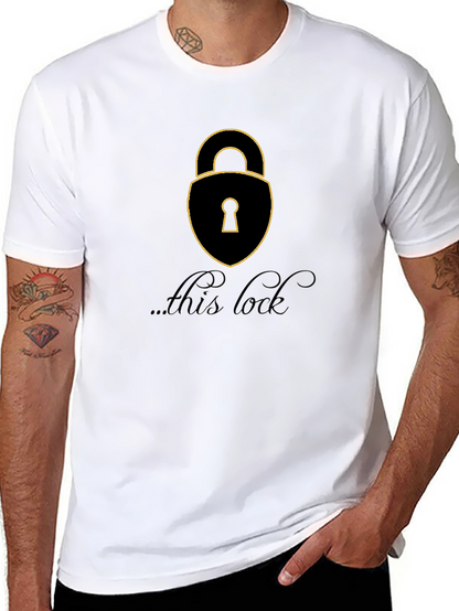 Camiseta Negra con Diseño de Candado para Hombre