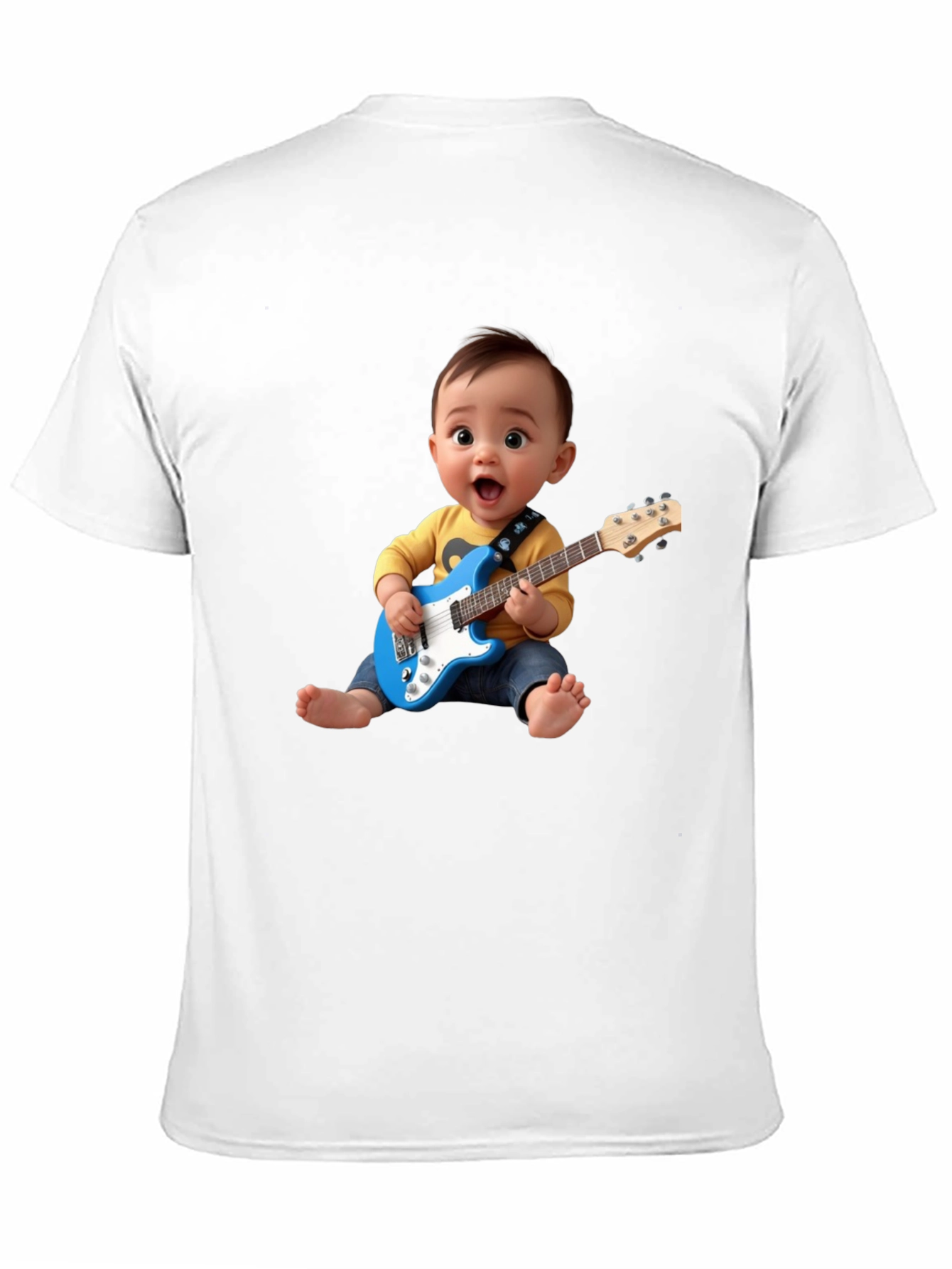 Camiseta Negra Bebé Rockstar con Guitarra