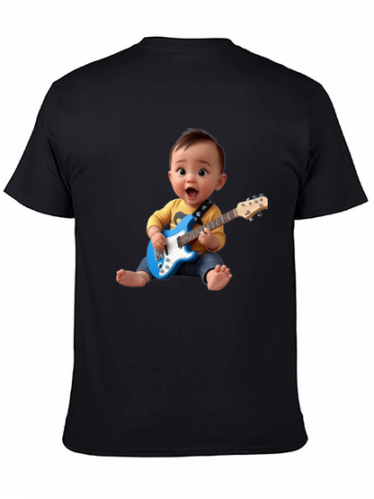 Camiseta Negra Bebé Rockstar con Guitarra
