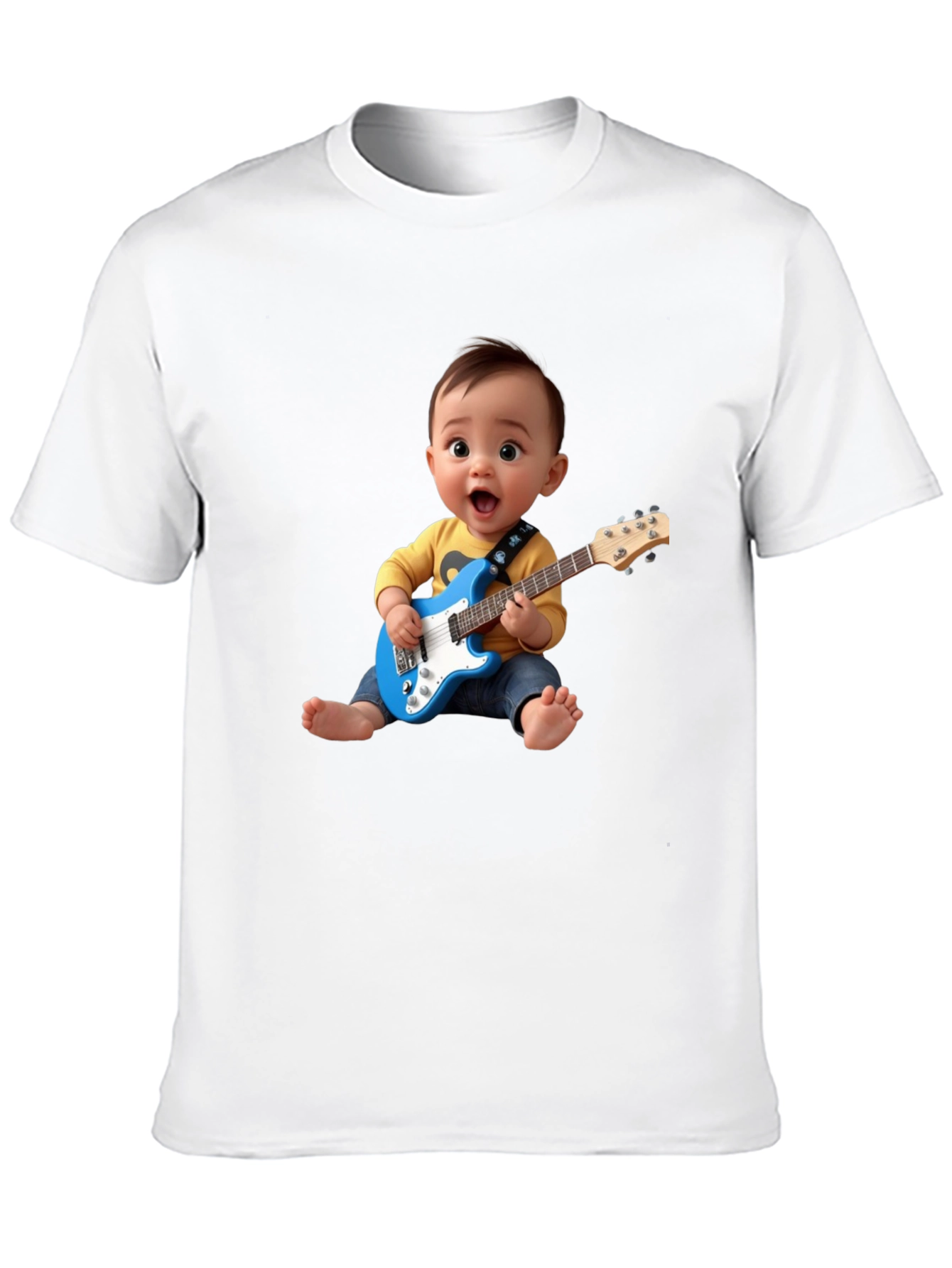 Camiseta Negra Bebé Rockstar con Guitarra