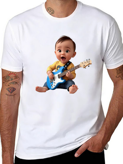 Camiseta Negra Bebé Rockstar con Guitarra