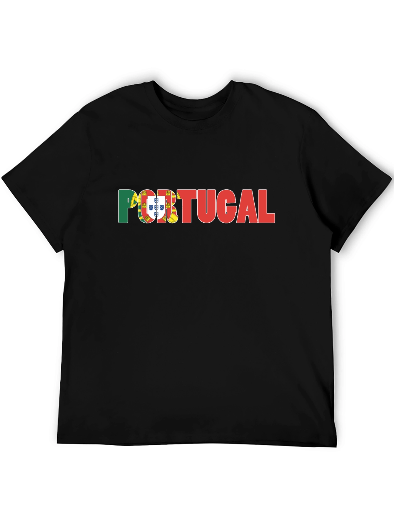 Camiseta Negra Portugal - Diseño Bandera Portuguesa