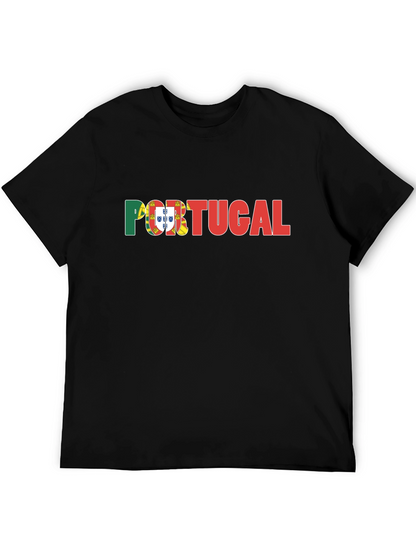 Camiseta Negra Portugal - Diseño Bandera Portuguesa