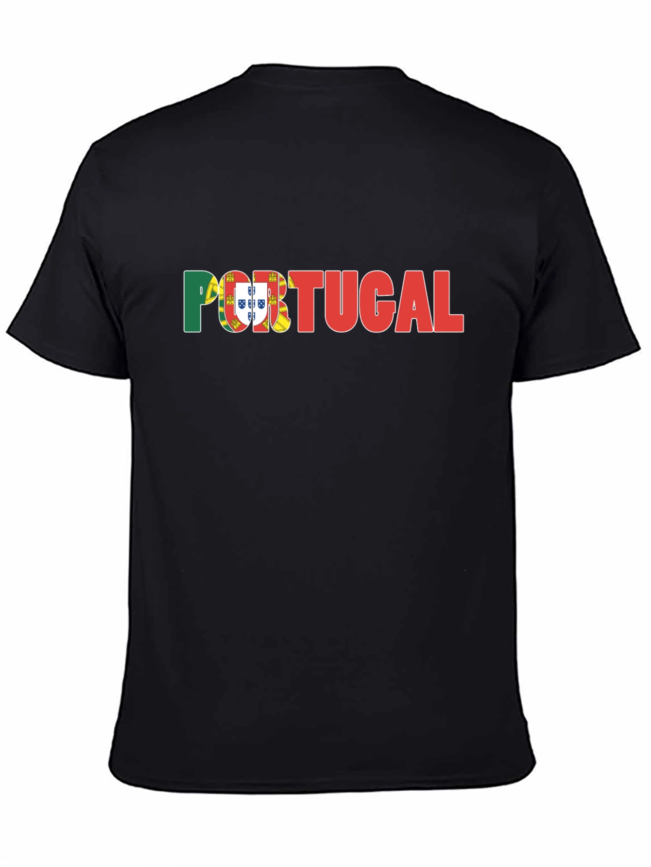 Camiseta Negra Portugal - Diseño Bandera Portuguesa