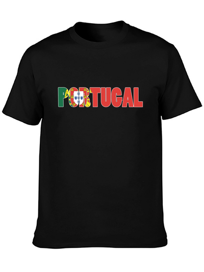 Camiseta Negra Portugal - Diseño Bandera Portuguesa