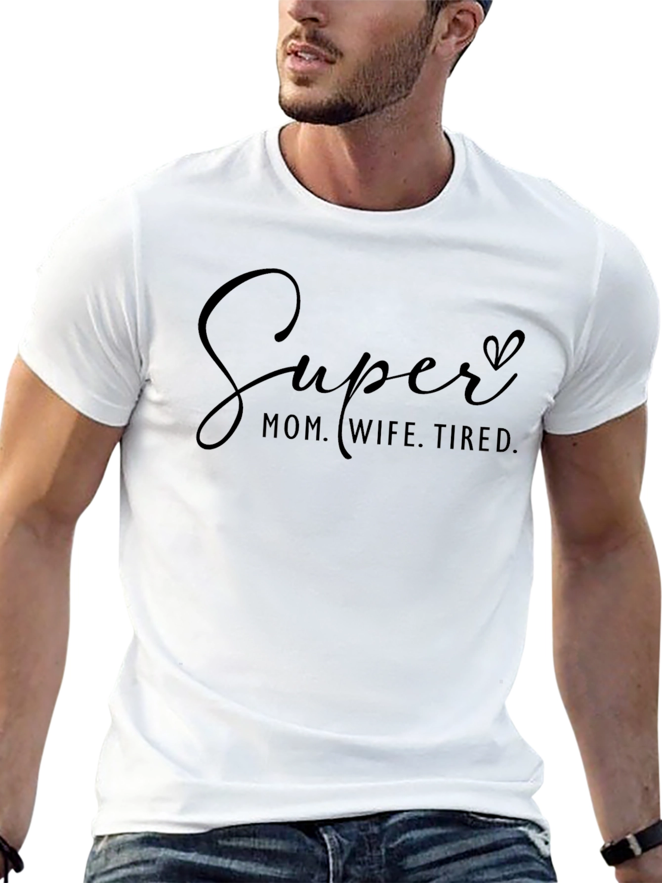 Camiseta Negra: Super Mamá Esposa Cansada