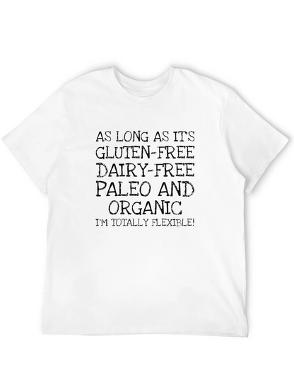 Camiseta Negra Humorística: ¡Gluten-Free Paleo y Flexible!
