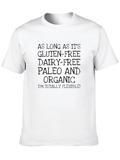 Camiseta Negra Humorística: ¡Gluten-Free Paleo y Flexible!