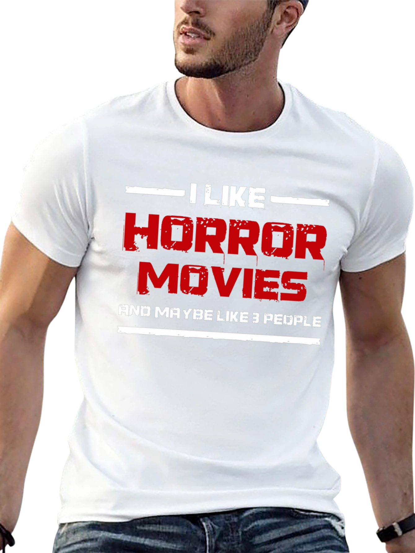 Camiseta Negra: Me Gustan las Películas de Terror