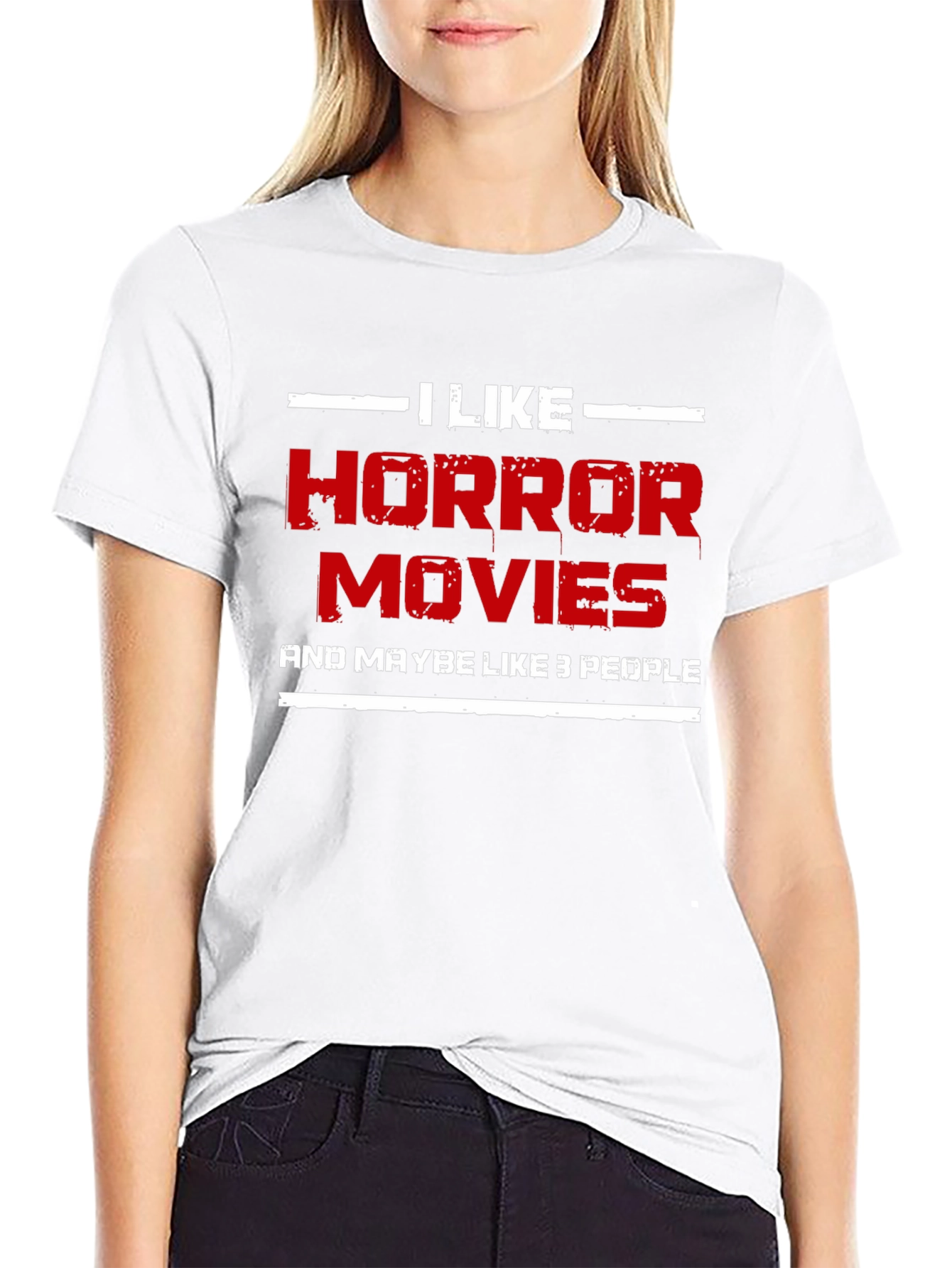Camiseta Negra: Me Gustan las Películas de Terror