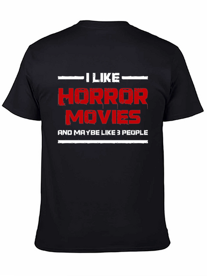Camiseta Negra: Me Gustan las Películas de Terror