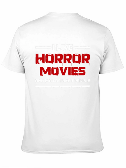 Camiseta Negra: Me Gustan las Películas de Terror