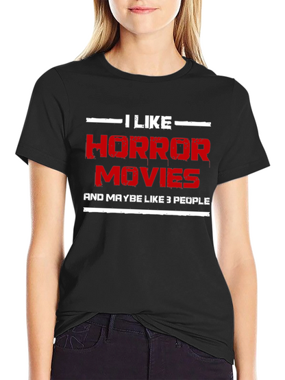 Camiseta Negra: Me Gustan las Películas de Terror