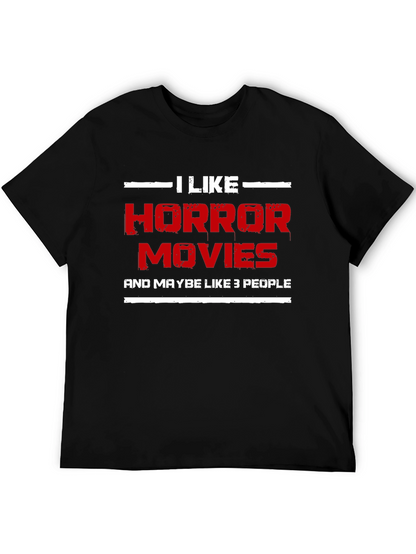 Camiseta Negra: Me Gustan las Películas de Terror