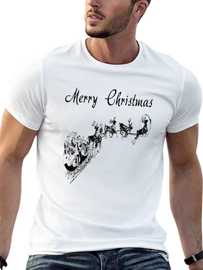 Camiseta Negra Navideña con Santa