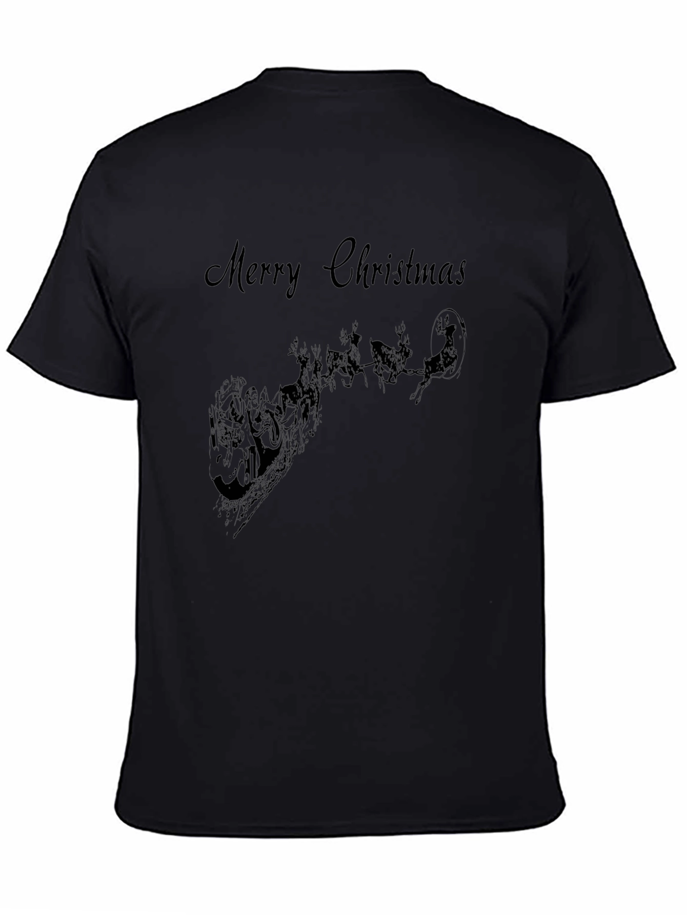 Camiseta Negra Navideña con Santa