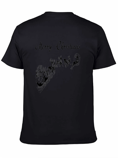 Camiseta Negra Navideña con Santa