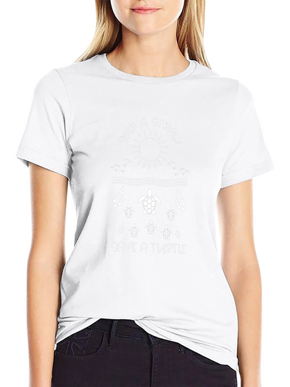 Camiseta Negra Skip a Straw Save a Turtle