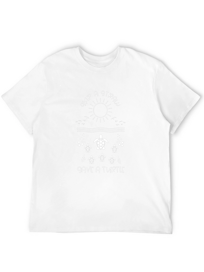 Camiseta Negra Skip a Straw Save a Turtle