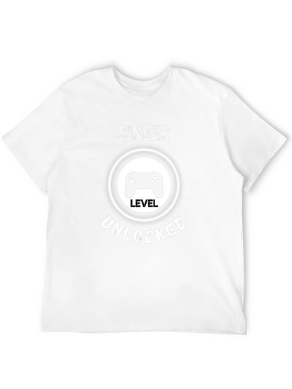 Camiseta Negra Gamer: Cantante Nivel Desbloqueado