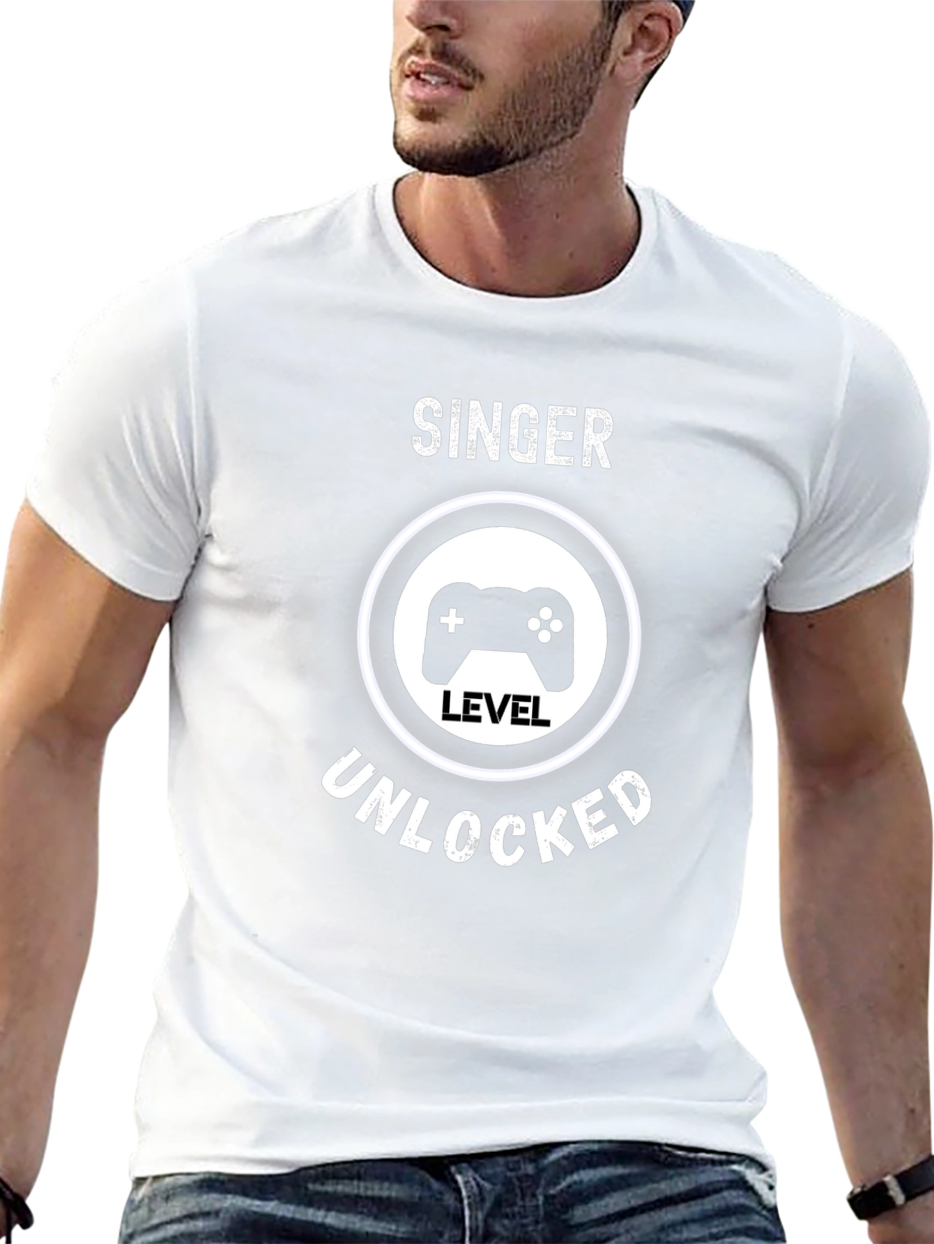 Camiseta Negra Gamer: Cantante Nivel Desbloqueado