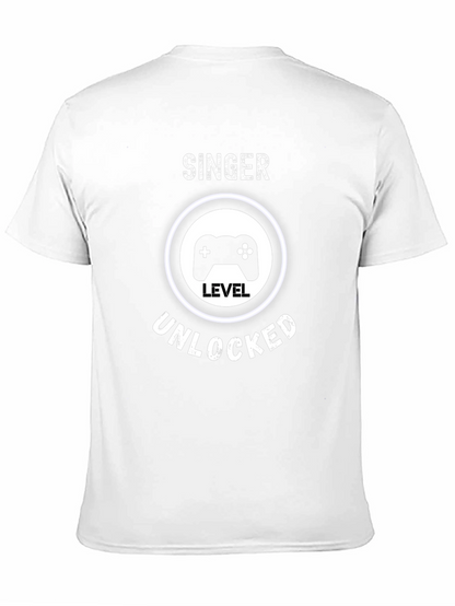 Camiseta Negra Gamer: Cantante Nivel Desbloqueado