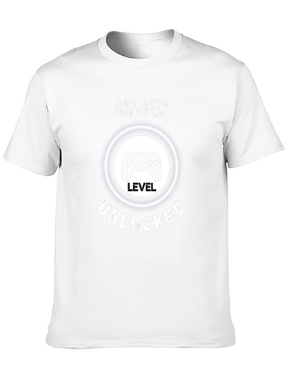 Camiseta Negra Gamer: Cantante Nivel Desbloqueado