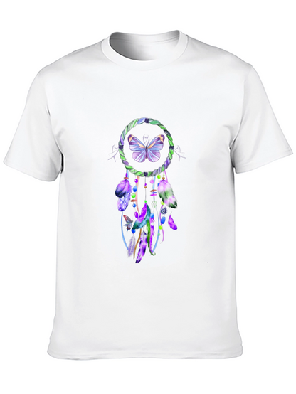 Camiseta Negra con Diseño Atrapasueños Mariposa