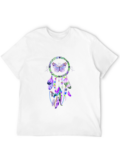 Camiseta Negra con Diseño Atrapasueños Mariposa